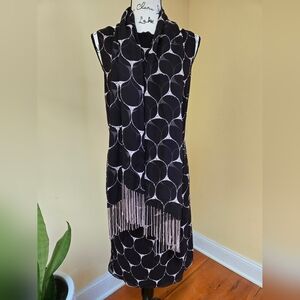 Feraud silk midi dress with beaded shawl